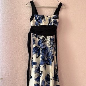 White and Blue Floral Dress